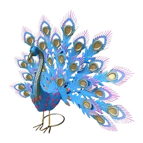Zuasdvnk Décoration de Jardin Paon en Métal - Statue Réaliste pour Extérieur