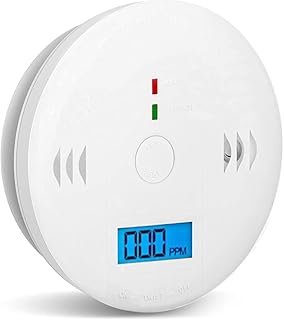 Carbon Monoxide Detector Alarm, GLBSUNION Digital Display Carbon Monoxide CO Alarm Beep Warning for Basement Travel Home O...