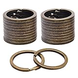 Sunmns 24 Pack Flat Key Rings Metal Split Ring for Home Car Keys Organizations, Jewelry Making, 1 Inch (Bronze)