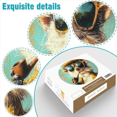 Puzzle de 1000 piezas redondo para relajarse en casa con un diseño de erizo artístico 6