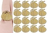 ALPHA Living HOME 12 Pcs Antique Gold Metal Napkin Rings Pumpkin Shape 1.5 Dia. Round Serviette Rings Fall Decor Thanksgiving, Wedding, Dinner Table Decoration Durable Serviette Holders