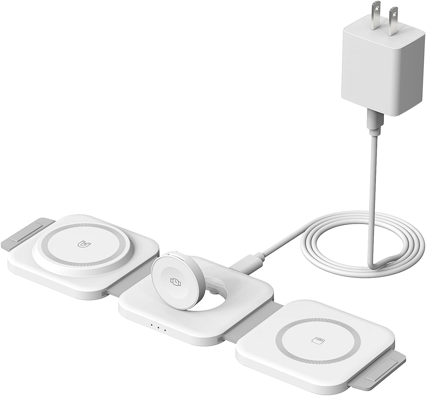 Wireless Charging Station for Apple Multiple Devices – 3 in 1 Foldable Magnetic Wireless Charger – Travel Charging Pad for iPhone 16 15 14 13 12 Pro Max Plus Watch & AirPods (White) Wireless Charging Station for Apple Multiple Devices – 3 in 1 Foldable Magnetic Wireless Charger – Travel Charging Pad for iPhone 16 15 14 13 12 Pro Max Plus Watch & AirPods (White)