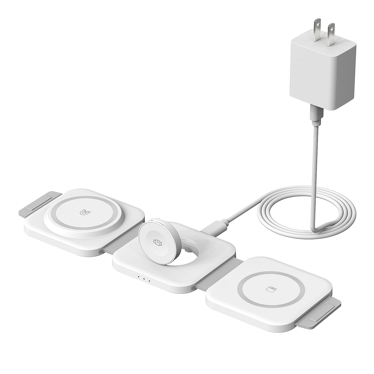 3 in 1 Wireless Charging Station Foldable Magnetic Wireless Charger for Apple Devices Travel Charging Pad for iPhone