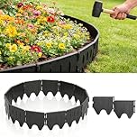 40PCS Garden Edging Border - 5.12INCH Tall 20FT Landscape Flower Bed Lawn Edging Borders, Plastic Decorative Garden Fence Landscape Border, Interlocking Design for Patio Yard Pathway Sidewalk
