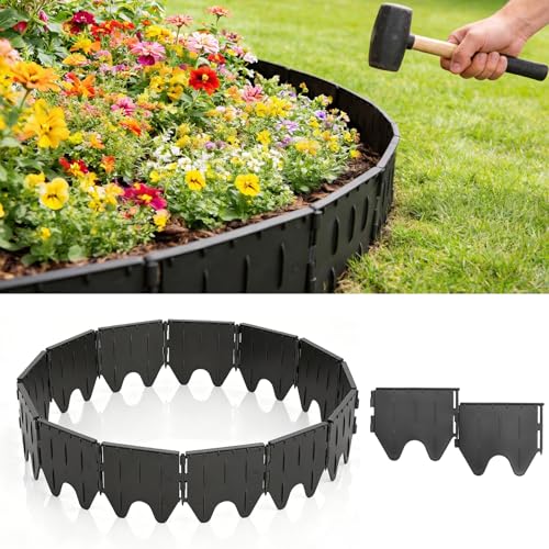 38PCS Garden Edging Border - 20FT Sturdy Landscape Flower Bed