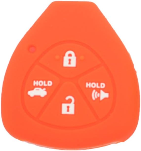 SEGADEN Silicone Cover Protector Case Holder Skin Jacket Compatible with TOYOTA 4 Button Remote Key Fob CV2416 Orange