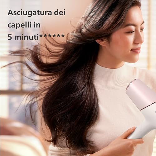 Asciugacapelli Philips Serie 5000 - Asciugacapelli Color Pesca Perlato Con Tecnologia Termoprotettiva, Diffusore Di Volume E Beccucci Da 9 Mm E 11 Mm (Modello BHD530/20) - 6