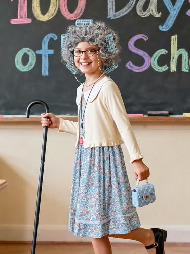 Disfraz completo señora mayor para niñas 5-7 años miniatura 6