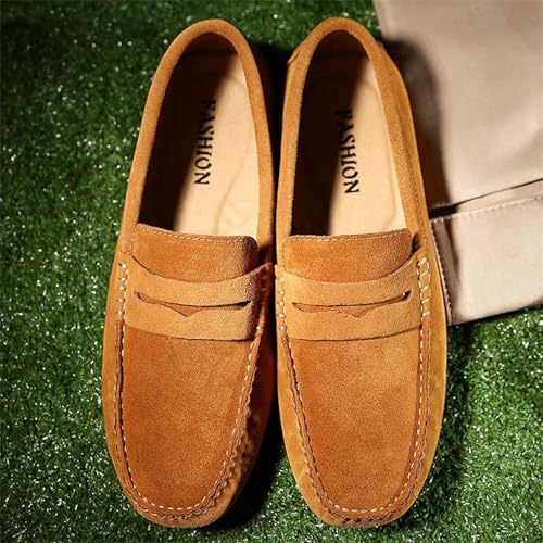 Image of PPXID Men's Dress Loafers Slip On Casual Shoes Lightweight Soft Penny Loafers Suede Driving Boat Shoes Moccasins