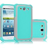 Galaxy S3 Case, Tekcoo(TM) [Tmajor Series] [Gray/Turquoise] Shock Absorbing Hybrid Rubber Plastic Impact Defender Rugged Slim Hard Case Cover Shell For Samsung Galaxy S3 S III I9300 GS3 All Carriers