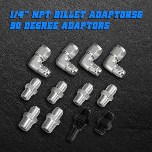 Wonvon Transmission Cooler Hose Fitting Kit With 52" Stainless Steel Braided Line Compatible With Chevy Ford Mopar Gm Gmc Buick Cadillac Cars And Trucks Replace Th350/ 700R4/ Th400 #TOP2