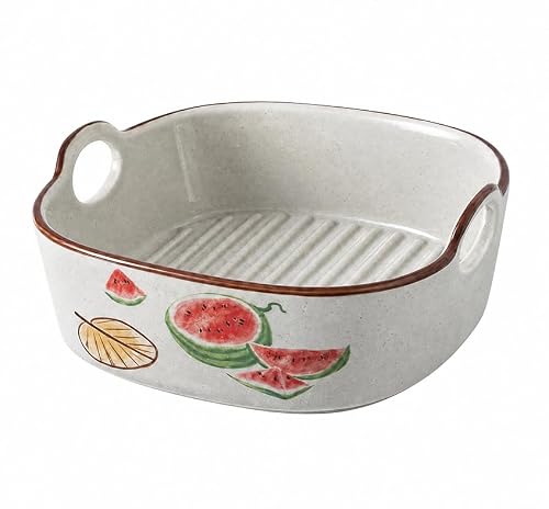 Image of Ceramics Baking Oven Dishes,Baking Tray Ceramic, 9.5'' Lasagne Dish,17.6cm Rectangular Oven Dish with Handles,Lasagna Casserole Pan, Small Oven Dish Roasting Tray Safe & Microwave Safe