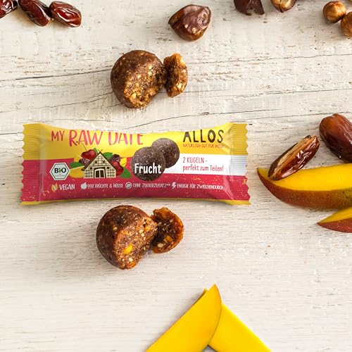 Allos My Raw Date Frucht, Bliss Balls, Energy Balls, 100% Bio, Vegan, 18 x 32g