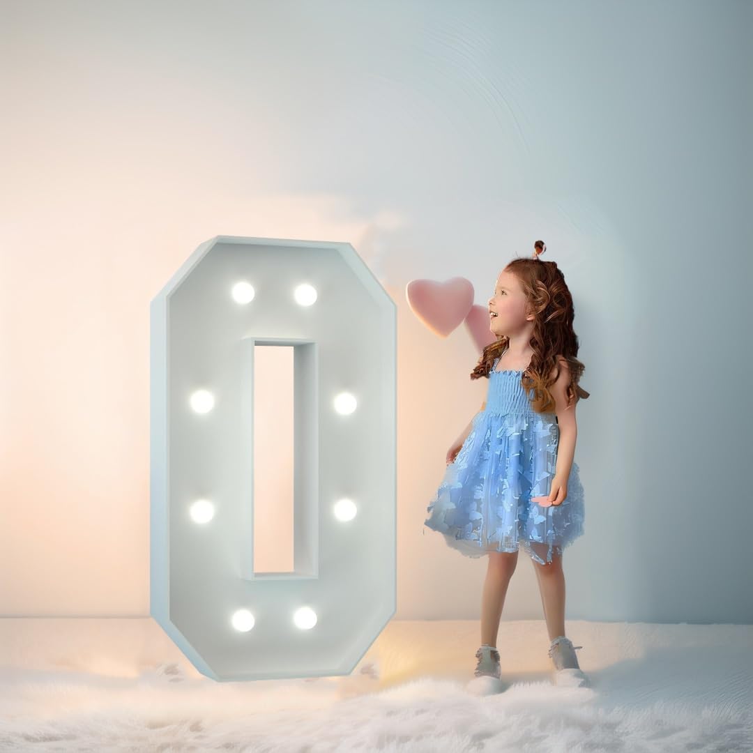 Luces De Letra Grandes LED Letras Luminosas Luz Blanca 2,3pies/3,3pies/4pies(Letter O,3.3FT/100CM)