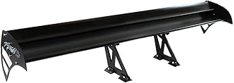 Rtunes Racing 55" Type S Adjustable GT Double Deck Aluminum Spoiler Wing Black