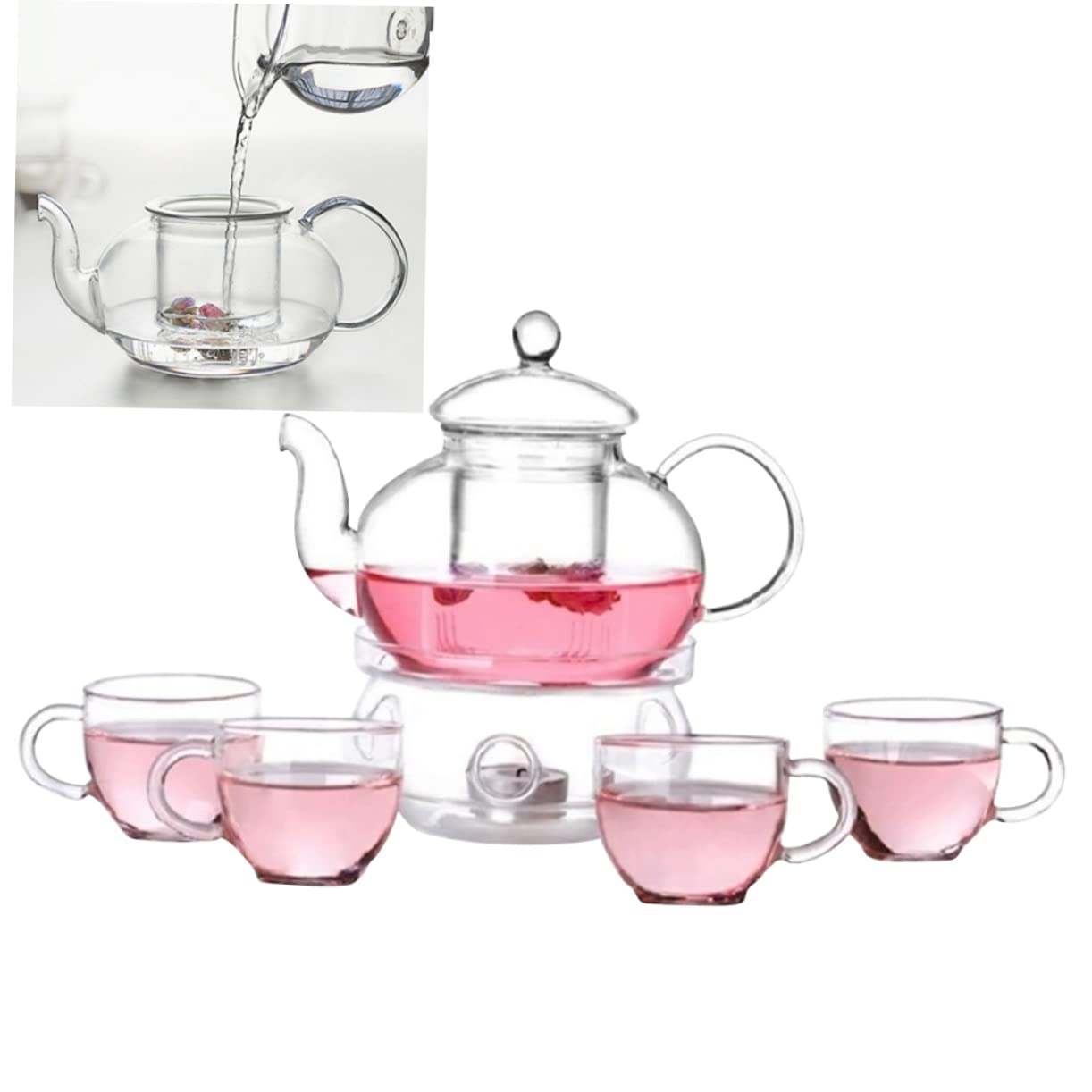 Juego de té Kungfu de 6 Piezas con Tetera y Tazas Resistentes al Calor para té Caliente y frío.
