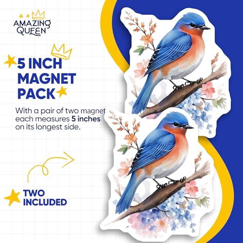 Imanes decorativos diseño pájaro en rama set 2 unidades miniatura 4