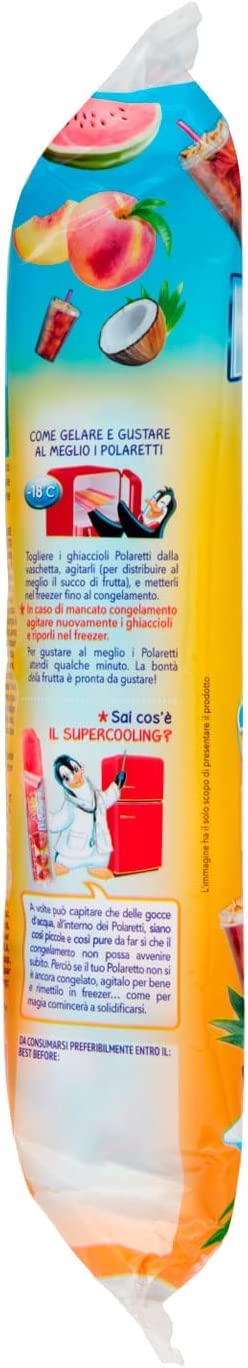 4X Dolfin Polaretti Happy Summer Nuovi Ghiaccioli al Gusto di Pesca, Anguria, Cocco e Cola 420ml (2024)