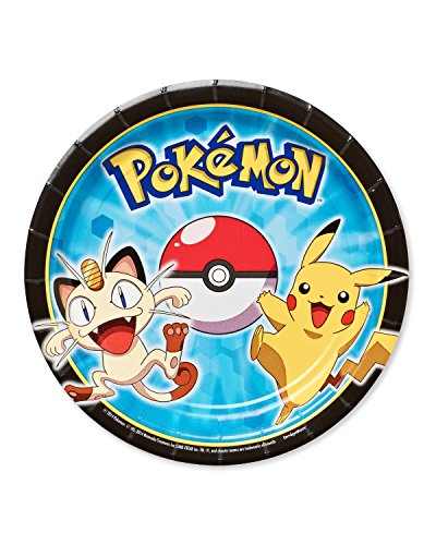 American Greetings Pokemon Round Plate (8 Count), 7"