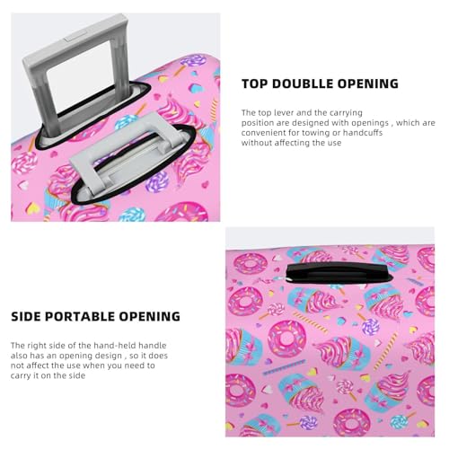 Donuts Print Luggage Cover For Suitcase,Washable Elastic Travel Suitcase Protector With Zipper Closure And Bottom Buckle – Fits 18-32" Luggage-Small3