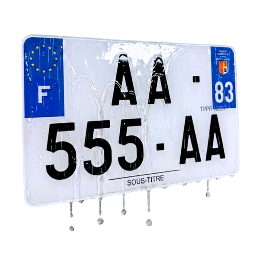 Plaque immatriculation homologuée plexiglas 210x130 mm – Moto – Made in France