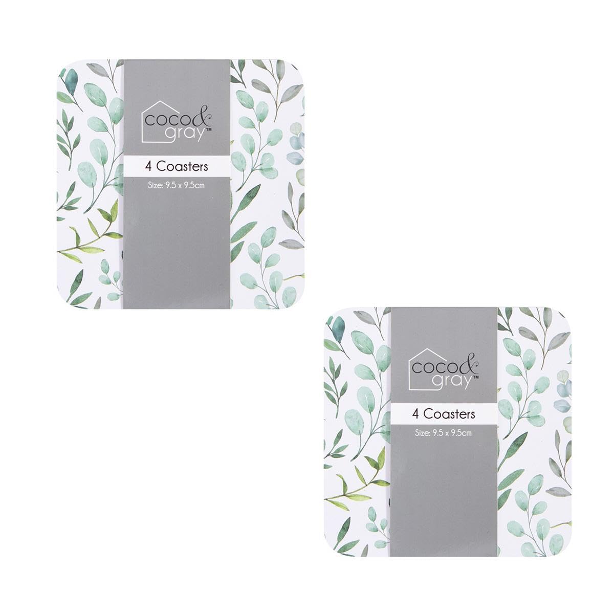 Yöl Eucalyptus Coasters Set Of 8 Eucalyptus Drinks Coasters Tea Coffee Table Protection Cork Backing Surface Protectors Non-Slip