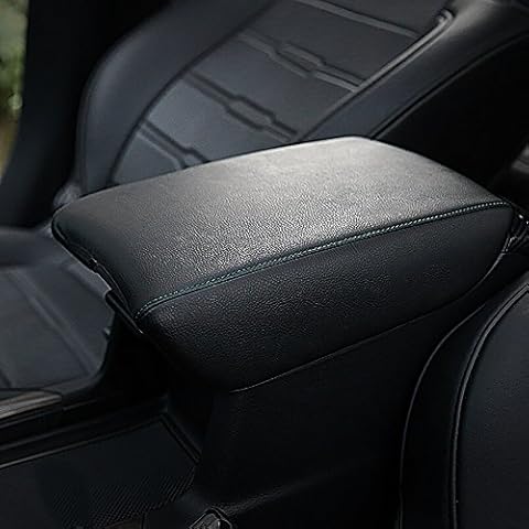 Bwen Car Center Console Box Cover,1pc Waterproof Car Armrest Box Cover Saver Fit for Honda CRV 2017 2018 2019 2020 2021 2022, Black with Black Stitches Cover