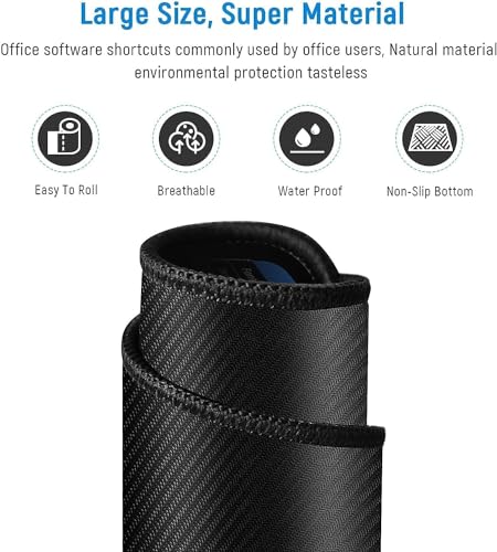 Image of Keyboard Shortcut Mouse Pad, Office /Excel /Word /PPT Shortcuts Cheat Sheet Mat, Quick Key Super Large Anti-Slip Keyboard Pad wit Clear Shortcut Key Patterns(31.5 * 11.8in) (Pack of 1)