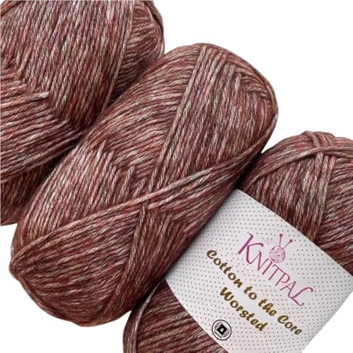 Image of Cotton to The Core Worsted Cotton Yarn, 3-Pack (654Yds /300G), Caramel Brown
