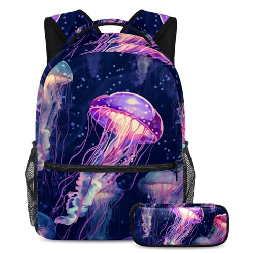 Sac à dos méduse fluorescente Seaworld cartable scolaire fille garçon ados