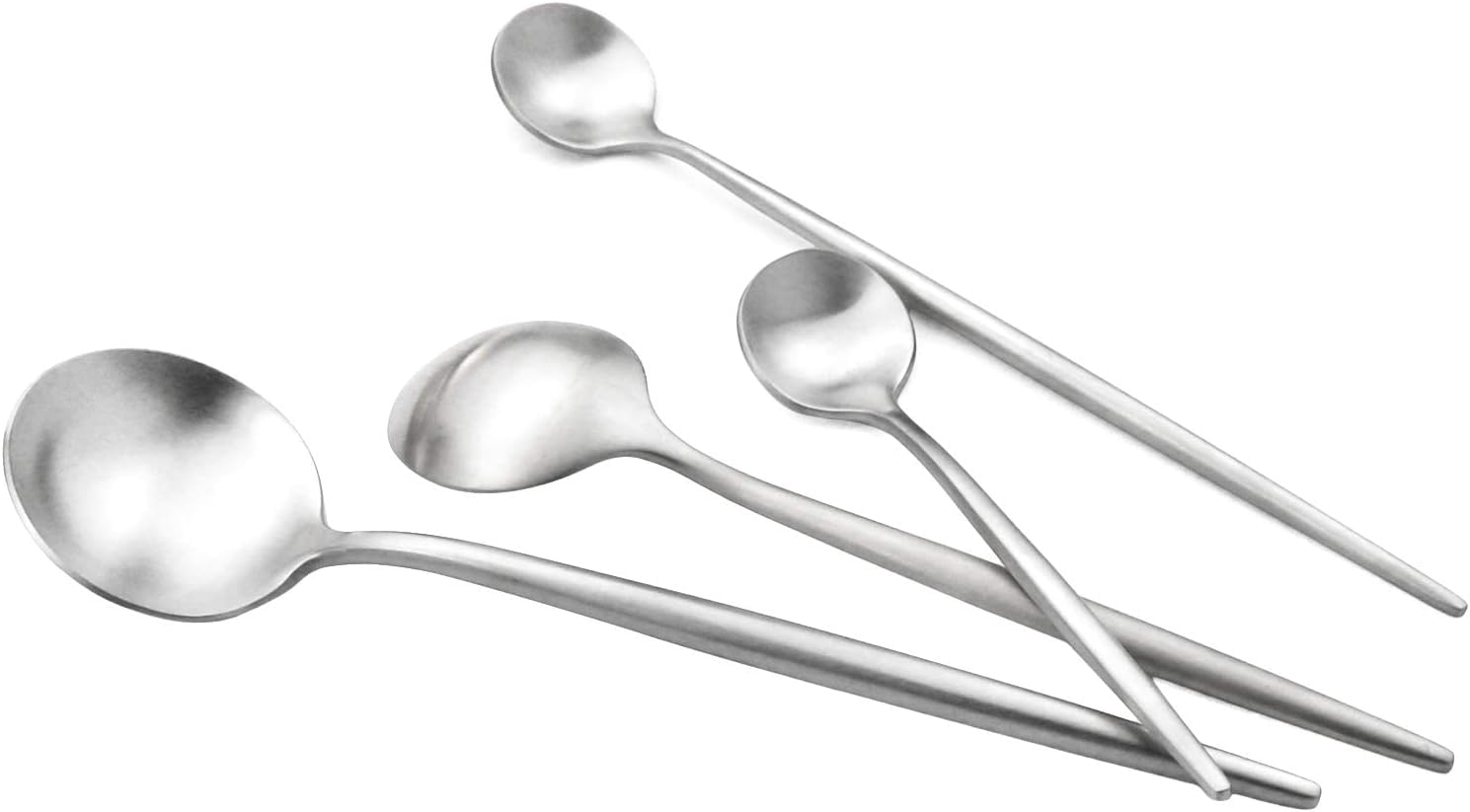 Juego De Cubiertos Royal De 5 Piezas De Acero Inoxidable 18/10 con Acabado Mate, Cuchara De Postre Y Cuchara De Ensalada De 18,2 Cm, Cubiertos Ligeros para Camping Service for 4