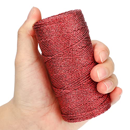 G2PLUS 100M Decorative Metallic String, 1.5mm Red Twine String for Crafts - Image 4