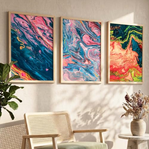Image of kotart Abstract Wall Art Painting Home Decoration Frame With For Living Room Bed Room Hotel Wall Decor Digital Reprint Engineered Wood Set of 3 (Art 6, 13X17 INCH)