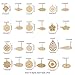 UNICRAFTALE 24pcs 12 Styles Golden Bohemian Stud Earring Findings Stainless Steel Ear Stud Component with Loop Butterfly Stoppers 0.7mm Pin Mixed Shapes Earring for Jewelry Making, Hole 1mm