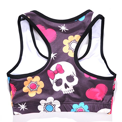 Image of Sister Amy Women's Aerobics Gym Dance Yoga Vest Printed Sports Bra Top Vest