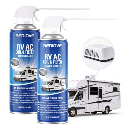 Image of AC Coil Odor Removal Cleaner: Gentle Foam Formula, Removes Dust & Grease Removal, Enhances Cooling Efficiency, Ideal for RV Owners & Campers 19oz (2pcs)