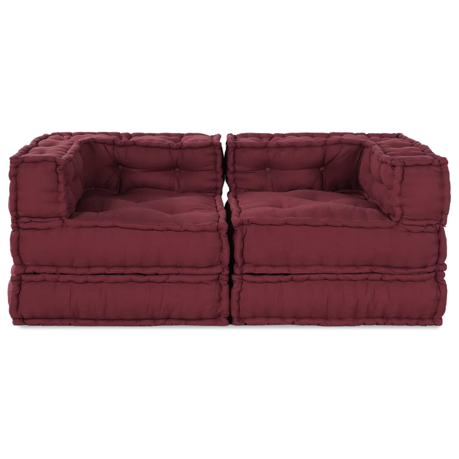 Hothingwell Unité de Canapé Modulaire 2 pc Tissu Marron 140 x 70 x 56 cm