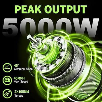 PHILODO 5000w Dual Motor E-Bike 60V Electric Bike for Adults,45 MiIe P-Hour Full Suspension Hydraulic Disc Brakes EBike,26/24x4 Fat Tires Mountain Bikes for All Terrain Snow/Sand