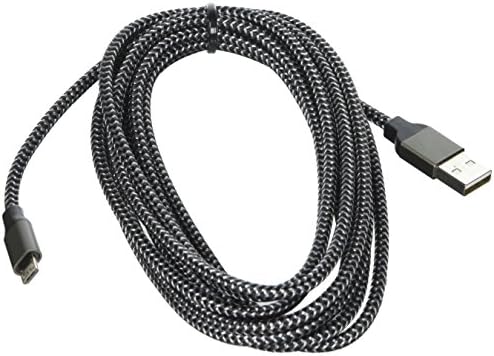Micro USB Cable, Amoner 10FT USB to Micro USB Charger Cable Nylon Braided, Fast Charger Cord for Android/Windows/PS4/XBOX/Camera/MP3 and More(3Pack, CarbonBlack )