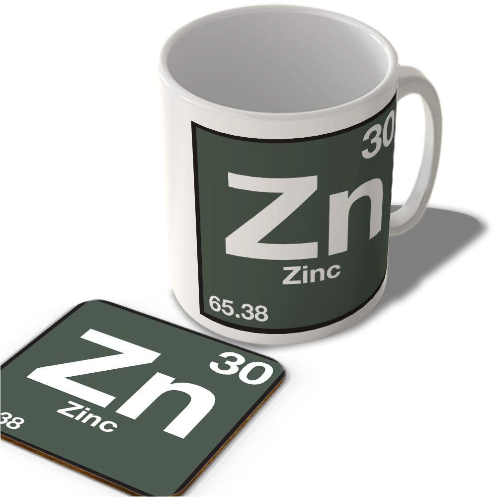 McMug - (30 Zinc - Zn - Periodic Table Mug and Coaster Set, Ceramic, 11fl.oz.