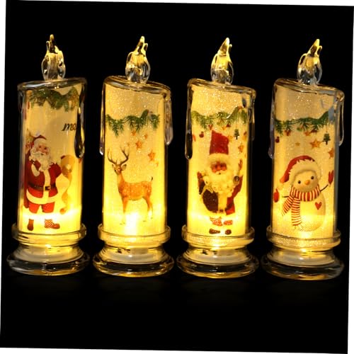 Decoración de Fiestas con Velas Navideñas LED sin Llama y Luces de Velas con Base Estable