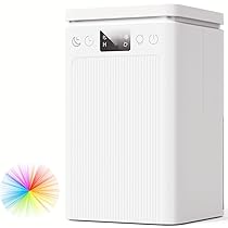 Deumidificatore Casa Muffa Elettrico 2200ml Anti Muffa Portatile – Ultra Silenzioso, Timer 2-12h, Spegnimento Automatico | LED 7 Colori | Per Bagno, Camera, Armadio (Bianco Ultra))