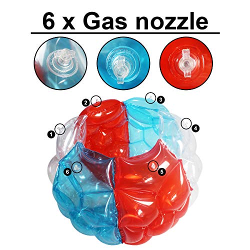 SUNSHINEMALL 2 PC Bumper Balls, Inflatable Body Bubble Ball Sumo Bumper Bopper Toys, Heavy Duty Durable PVC Vinyl Kids Adults Physical Outdoor Active Play (36inch, New red+Blue)