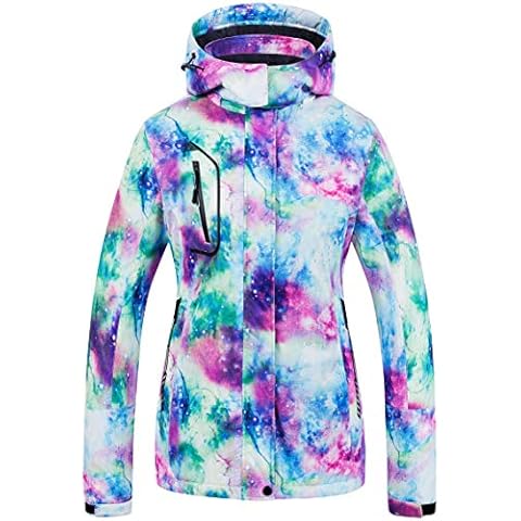 CREATMO US Women Mountain Ski Jacket Winter Hiking Jacket Waterproof Softshell Snowboard Coat With Hood Star L Cover