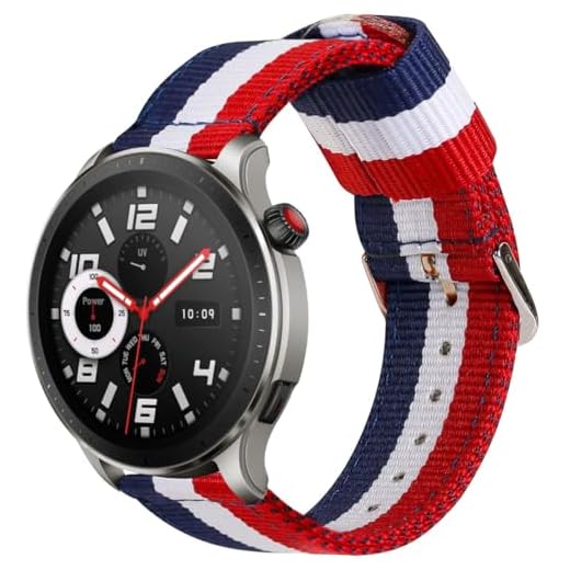 Estuyoya - Nylonrem kompatibel med Xiaomi Amazfit Stratos 3 / 2 / 2S /Amazfit GTR / Amazfit Pace/ färger flagga i Spanien, bredd 22 mm, andas, sportig stil, elegant Frankrike