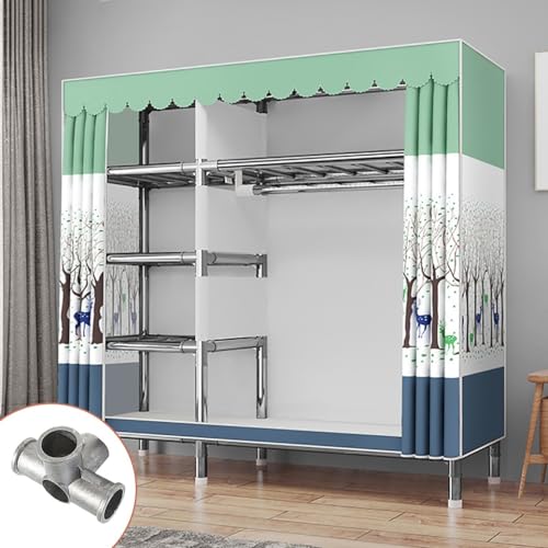 Armoire portable en toile avec étagères modulables et tringle de penderie