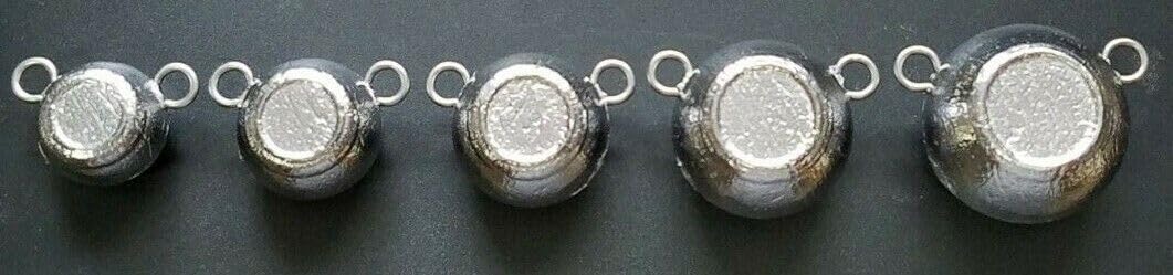 25 Unpainted Ear Ball Fishing Sinker Weight Lures (8oz)