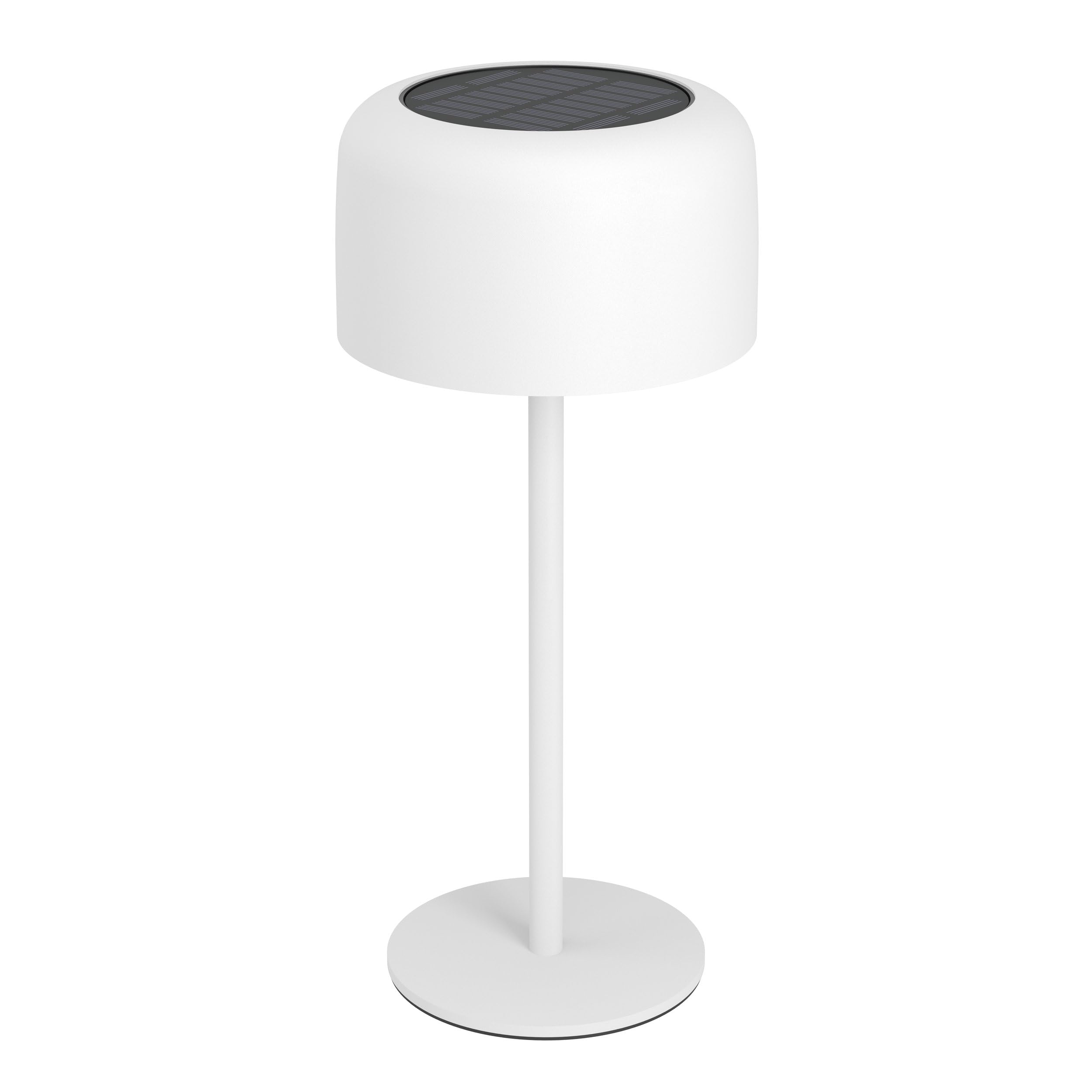Eglo Cordless LED Table lamp Roccanova, Wireless Solar Light, 3-Step Touch dimmable, Rechargeable Outdoor Lighting for Balcony and Garden, White Steel, Warm White, IP44