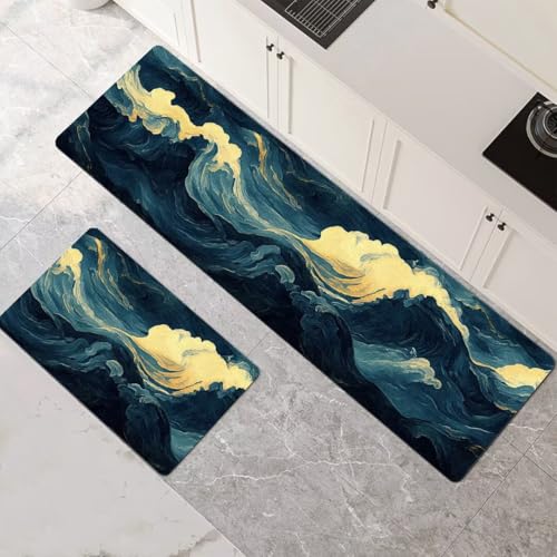 Alfombras de cocina lavables antideslizantes alfombra baño súper absorbente verde 45x140 2