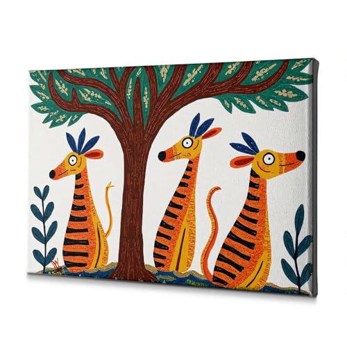 Toile décorative girafe 40x60 cm pour décoration murale salon